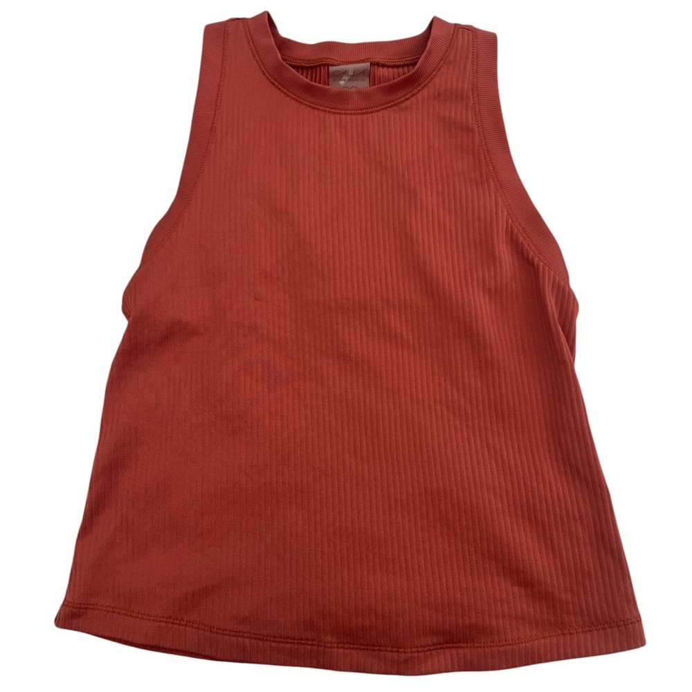 Rust Sleeveless Ribbed Top